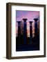 Colonnade in a park at sunset, 95 Bell Carillons, Bicentennial Mall State Park, Nashville, David...-null-Framed Photographic Print