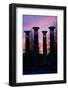 Colonnade in a park at sunset, 95 Bell Carillons, Bicentennial Mall State Park, Nashville, David...-null-Framed Photographic Print