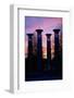 Colonnade in a park at sunset, 95 Bell Carillons, Bicentennial Mall State Park, Nashville, David...-null-Framed Photographic Print