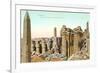 Colonnade, Obelisk, Karnak, Egypt-null-Framed Art Print