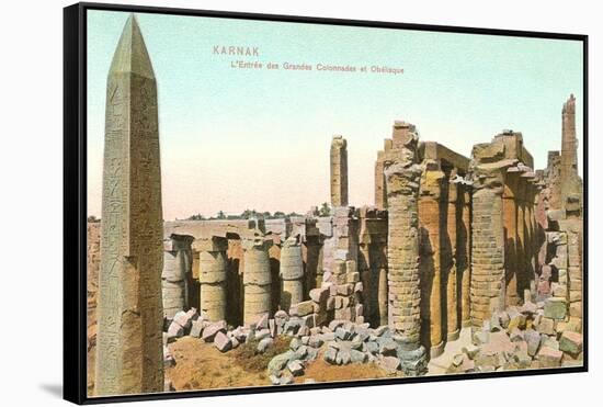 Colonnade, Obelisk, Karnak, Egypt-null-Framed Stretched Canvas