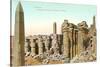 Colonnade, Obelisk, Karnak, Egypt-null-Stretched Canvas