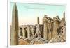 Colonnade, Obelisk, Karnak, Egypt-null-Framed Art Print