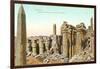 Colonnade, Obelisk, Karnak, Egypt-null-Framed Art Print