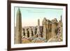 Colonnade, Obelisk, Karnak, Egypt-null-Framed Premium Giclee Print