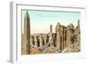 Colonnade, Obelisk, Karnak, Egypt-null-Framed Art Print