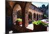 Colonnade Of An Old World Castle In Napa Valley-George Oze-Mounted Photographic Print