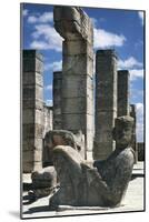 Colonnade of Temple of Warriors, with Statue of Chac-Mool in Foreground, Chichen Itza-null-Mounted Photographic Print