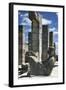 Colonnade of Temple of Warriors, with Statue of Chac-Mool in Foreground, Chichen Itza-null-Framed Photographic Print