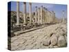 Colonnaded Street, Roman Ruins, Jerash, Jordan, Middle East-David Poole-Stretched Canvas