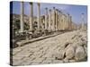 Colonnaded Street, Roman Ruins, Jerash, Jordan, Middle East-David Poole-Stretched Canvas