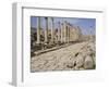 Colonnaded Street, Roman Ruins, Jerash, Jordan, Middle East-David Poole-Framed Photographic Print
