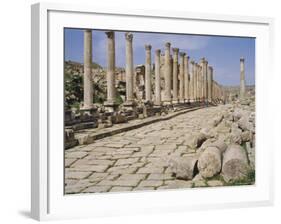 Colonnaded Street, Roman Ruins, Jerash, Jordan, Middle East-David Poole-Framed Photographic Print