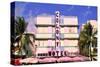 Colony Hotel at the Ocean Drive in the Art Deco District in South Miami Beach, Miami, Florida, USA-null-Stretched Canvas