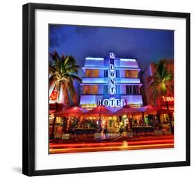 Colony Hotel on Ocean Drive in the Art Deco District of South Miami Beach in Miami, Florida, USA-null-Framed Art Print