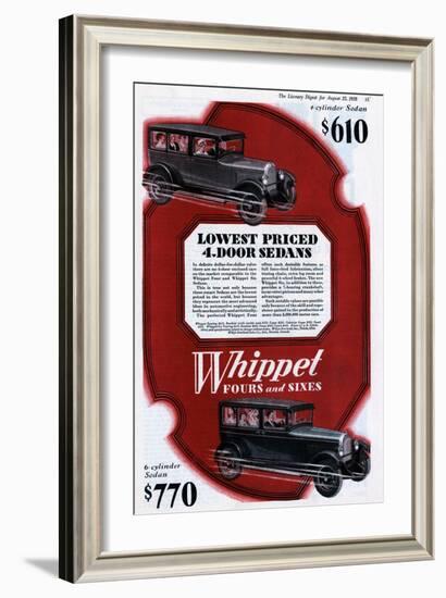 Color Advertisement for Whippet Cars with Full Cars-null-Framed Giclee Print