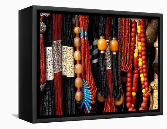 Color Bead Strands, Katmandu, Nepal-Art Wolfe-Framed Stretched Canvas