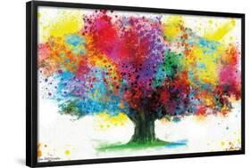 Color Bursting Tree-Trends International-Framed Poster