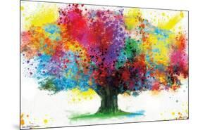 Color Bursting Tree-Trends International-Mounted Poster
