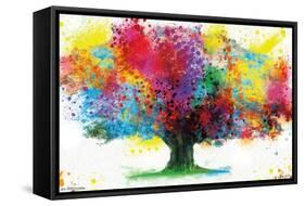 Color Bursting Tree-Trends International-Framed Stretched Canvas