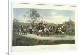 Color Engraving from Painting Entitled "Behind Time" by Gilbert S. Wright-null-Framed Photographic Print