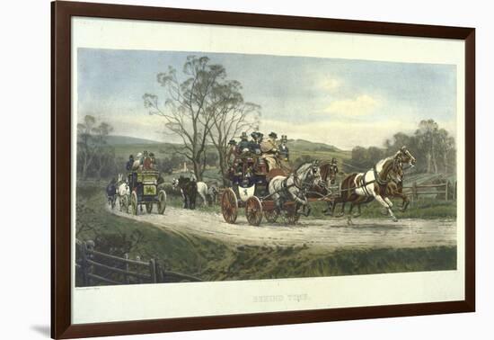 Color Engraving from Painting Entitled "Behind Time" by Gilbert S. Wright-null-Framed Photographic Print