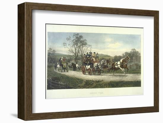Color Engraving from Painting Entitled "Behind Time" by Gilbert S. Wright-null-Framed Photographic Print