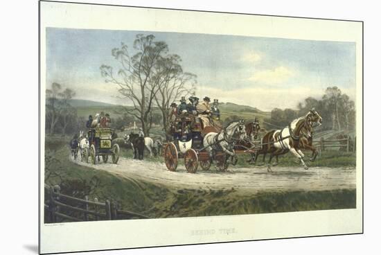 Color Engraving from Painting Entitled "Behind Time" by Gilbert S. Wright-null-Mounted Premium Photographic Print