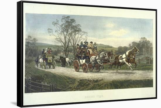 Color Engraving from Painting Entitled "Behind Time" by Gilbert S. Wright-null-Framed Stretched Canvas