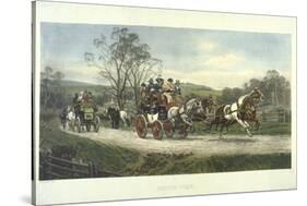Color Engraving from Painting Entitled "Behind Time" by Gilbert S. Wright-null-Stretched Canvas