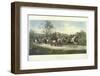 Color Engraving from Painting Entitled "Behind Time" by Gilbert S. Wright-null-Framed Premium Photographic Print