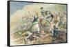 Color Engraving of Molly Pitcher at the Battle of Monmouth-null-Framed Stretched Canvas