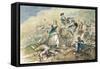 Color Engraving of Molly Pitcher at the Battle of Monmouth-null-Framed Stretched Canvas