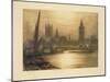 Color Etching of Westminster-null-Mounted Giclee Print