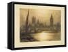 Color Etching of Westminster-null-Framed Stretched Canvas