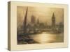 Color Etching of Westminster-null-Stretched Canvas