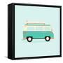 Color Full Surfer Van. Transportation and Surfing, Sport Board, Vector Illustration-Guaxinim-Framed Stretched Canvas