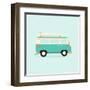 Color Full Surfer Van. Transportation and Surfing, Sport Board, Vector Illustration-Guaxinim-Framed Art Print