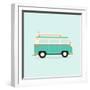 Color Full Surfer Van. Transportation and Surfing, Sport Board, Vector Illustration-Guaxinim-Framed Art Print