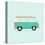 Color Full Surfer Van. Transportation and Surfing, Sport Board, Vector Illustration-Guaxinim-Stretched Canvas