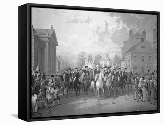 Color Lithograph Evacuation Day-E.P. and L. Restein-Framed Stretched Canvas