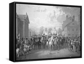 Color Lithograph Evacuation Day-E.P. and L. Restein-Framed Stretched Canvas