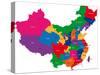 Color Map of the Regions and Divisions of China-Volina-Stretched Canvas