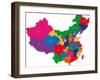 Color Map of the Regions and Divisions of China-Volina-Framed Art Print