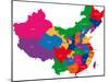 Color Map of the Regions and Divisions of China-Volina-Mounted Art Print