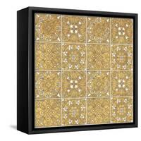 Color my World Mexican Tiles Pattern Gold-Daphne Brissonnet-Framed Stretched Canvas