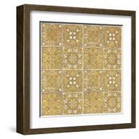 Color my World Mexican Tiles Pattern Gold-Daphne Brissonnet-Framed Art Print