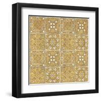 Color my World Mexican Tiles Pattern Gold-Daphne Brissonnet-Framed Art Print