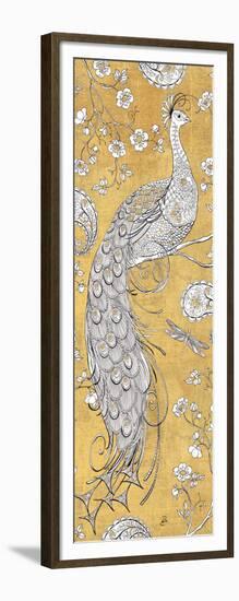 Color my World Ornate Peacock II Gold-Daphne Brissonnet-Framed Art Print