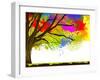 Color of Tree Stain Watercolor.. Raster-Ihnatovich Maryia-Framed Art Print